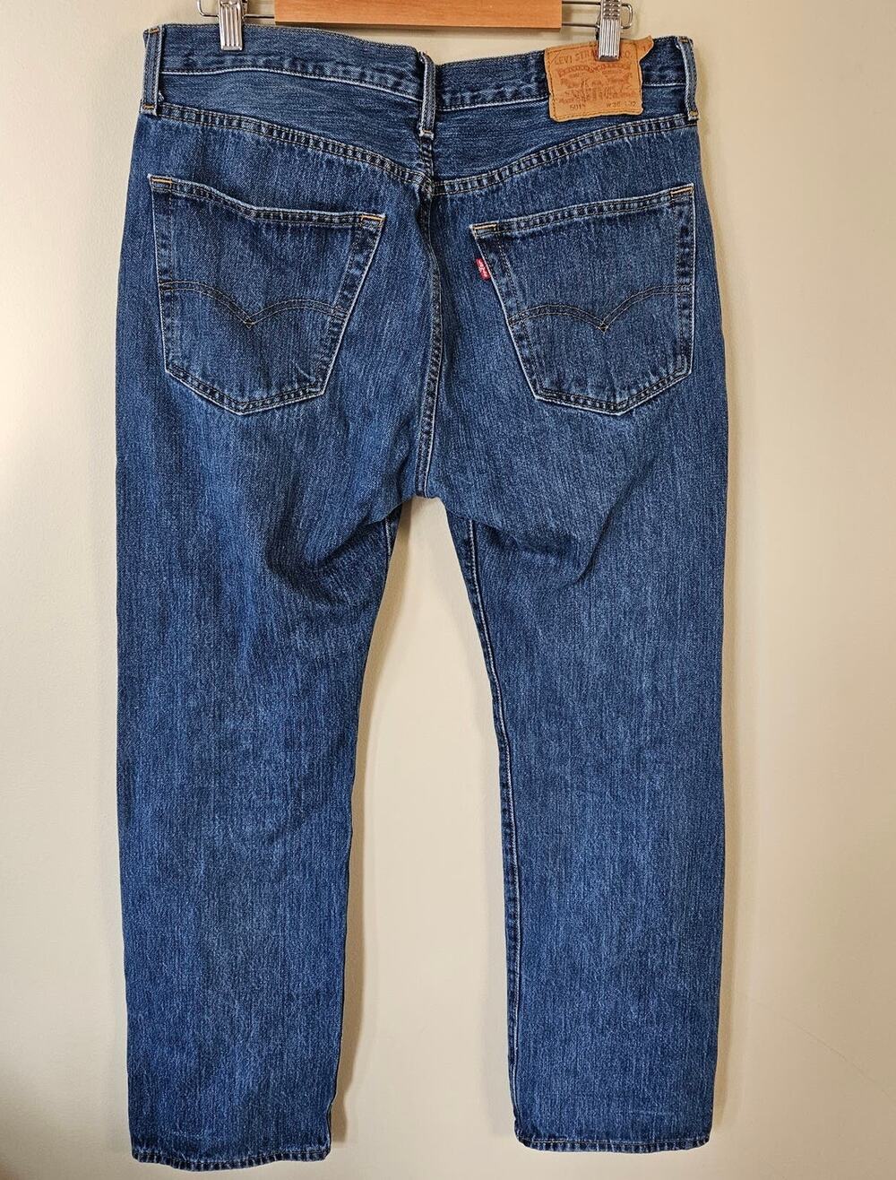 Levi's Men's 501 Button Fly Jeans 36x31 Straight Leg Original Fit Everyday